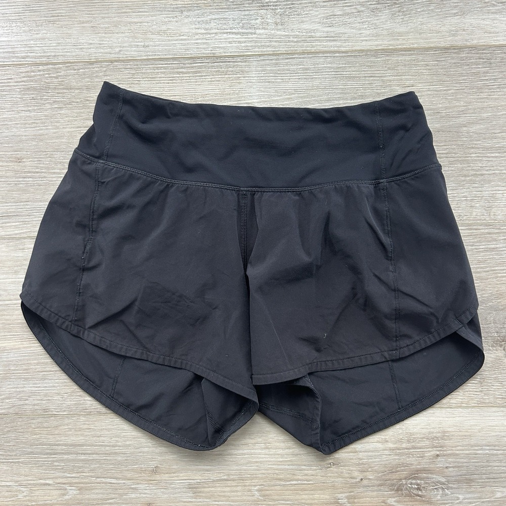 Lululemon MR Speed Up Short Long 4" Updated‎ Fit Womens 2 Black Lined Running